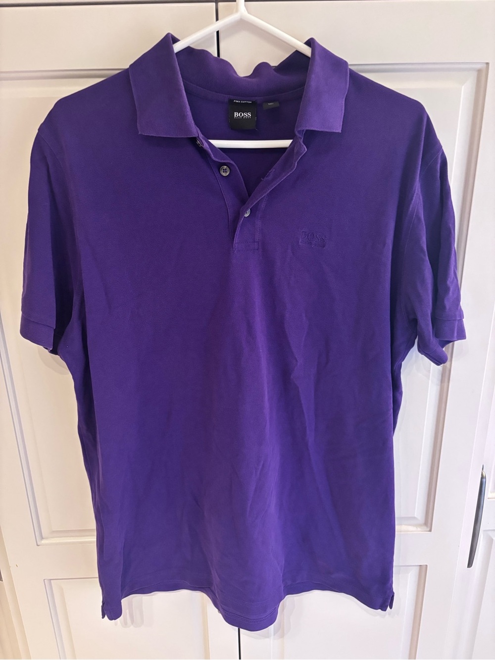 BOSS Purple Men's Polo Shirt medium